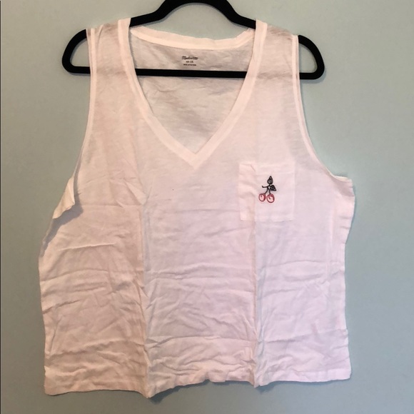 NWOT Madewell Cherry V-Neck Pocket Tank,Sz XXL - Picture 6 of 7